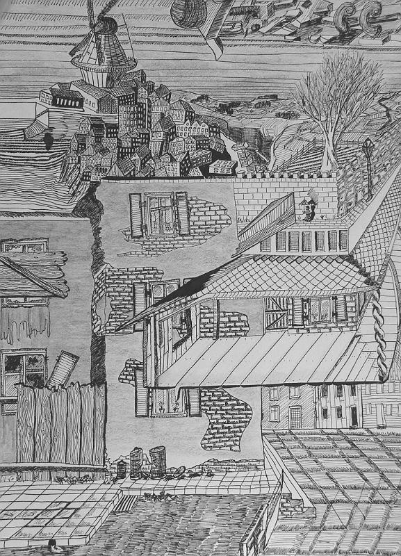 Die Stadt, 1973, Tusche, 29,5x40,5.jpg